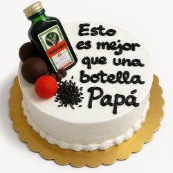 Cake con mini botella de papà (para 6 persona)  | Envíos a Cuba Mallhabana