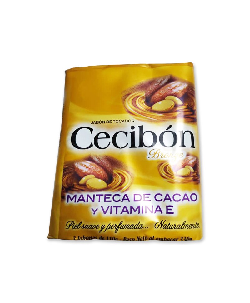 Pack de 3 jabones manteca de cacao y vitamina E 330gr - CECIBON